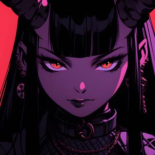 Anime girl purple PC wallpaper