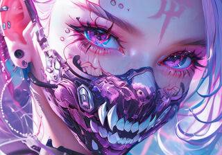 Anime girl purple PC wallpaper