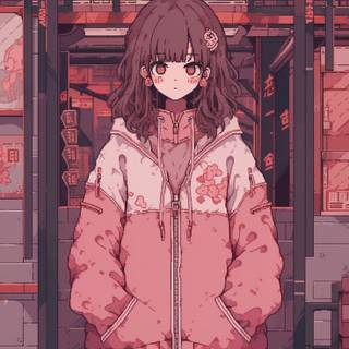 Red 90s anime wallpaper