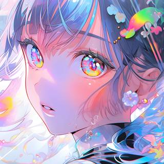 Anime girl purple PC wallpaper