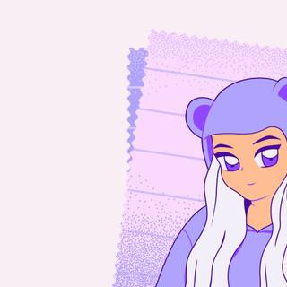 Anime girl purple PC wallpaper