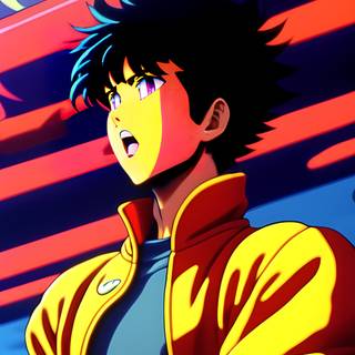 Red 90s anime wallpaper