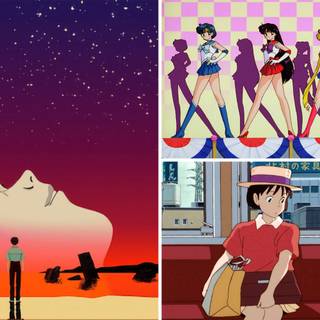 Red 90s anime wallpaper