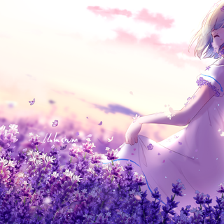 Anime girl purple PC wallpaper