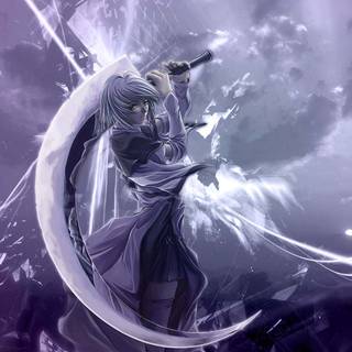 Anime girl purple PC wallpaper