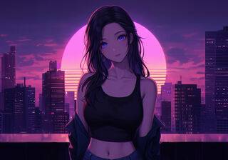 Digital anime wallpaper