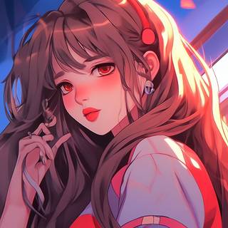 Red 90s anime wallpaper