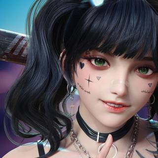 Digital anime wallpaper