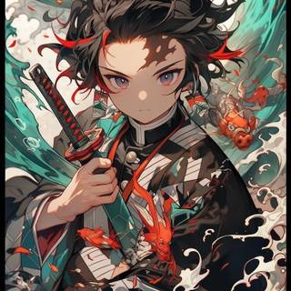 Digital anime wallpaper