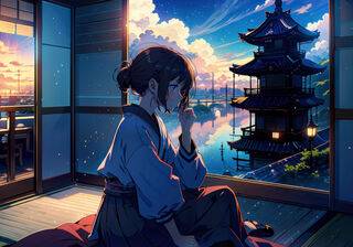 Digital anime wallpaper