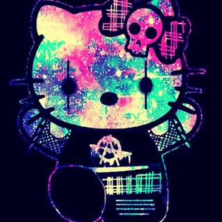 Hello Kitty neon wallpaper