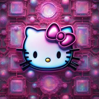 Hello Kitty neon wallpaper