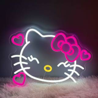 Hello Kitty neon wallpaper