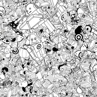 Black and white comics wallpaper