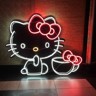 Hello Kitty neon wallpaper