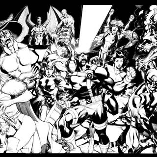Black and white comics wallpaper