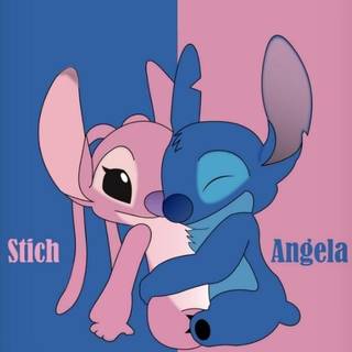 Pink and blue Stitch wallpaper