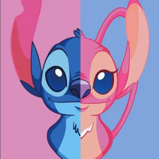 Pink and blue Stitch wallpaper