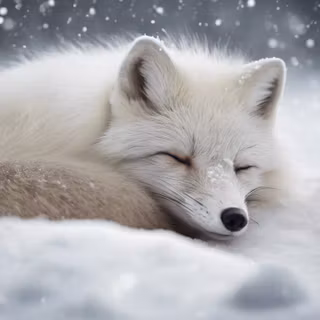 Cute arctic fox wallpaper