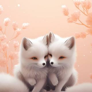 Cute arctic fox wallpaper