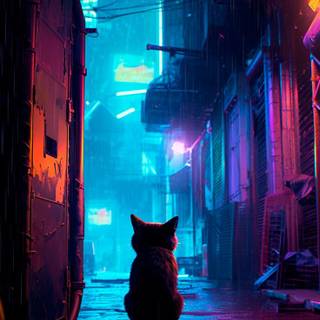 Lonely cat wallpaper