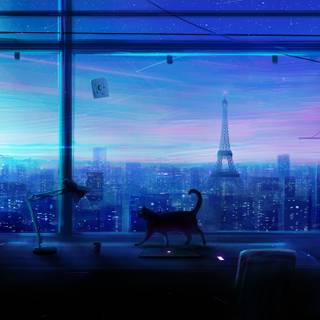 Lonely cat wallpaper