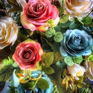 Fake flowers wallpaper