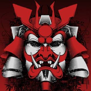 iPhone red samurai wallpaper