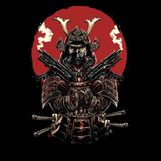 iPhone red samurai wallpaper