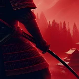 iPhone red samurai wallpaper