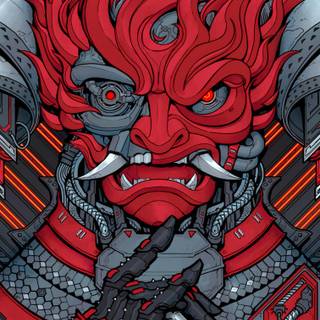 iPhone red samurai wallpaper