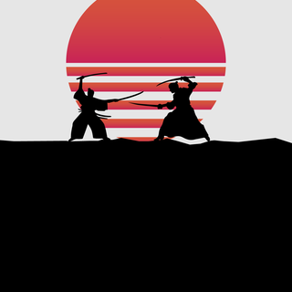 iPhone red samurai wallpaper