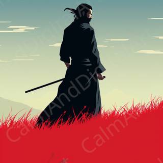 iPhone red samurai wallpaper