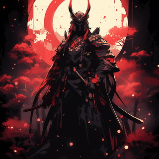 iPhone red samurai wallpaper