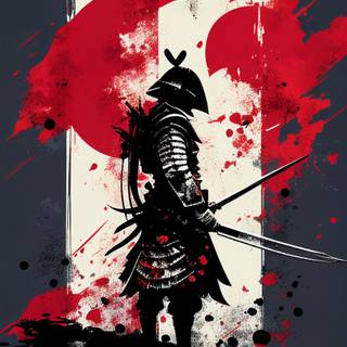 iPhone red samurai wallpaper