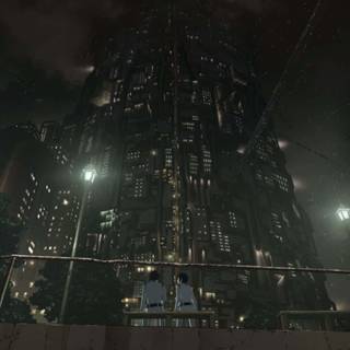 Black anime landscape laptop wallpaper