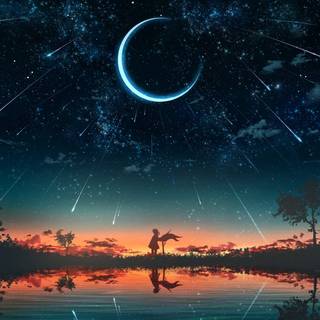 Black anime landscape laptop wallpaper