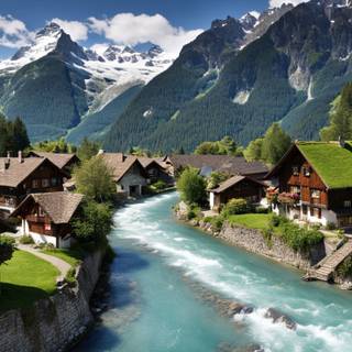Switzerland village wallpaper