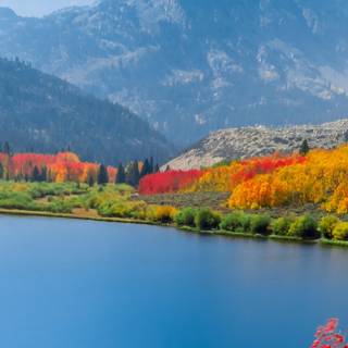 Autumn lake mountain wallpaper