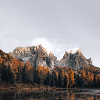 Autumn lake mountain wallpaper