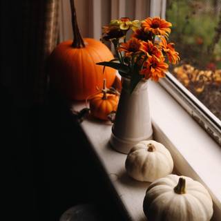 Autumn cozy house wallpaper