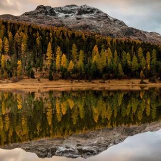 Autumn lake mountain wallpaper