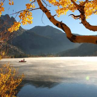 Autumn lake mountain wallpaper