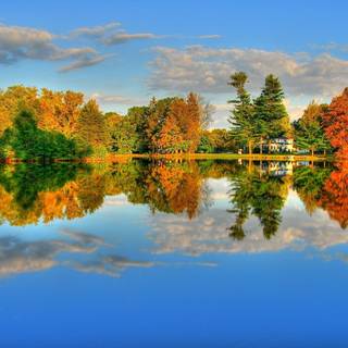 Reflection autumn wallpaper