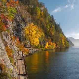 Autumn lake phone wallpaper