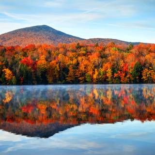 Autumn lake mountain wallpaper