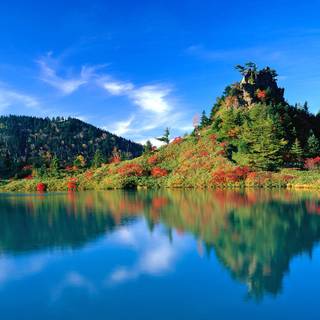 Autumn lake mountain wallpaper