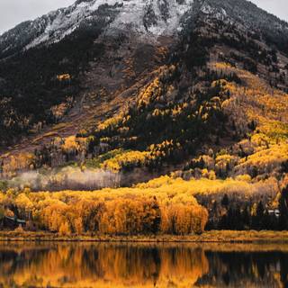 Autumn lake mountain wallpaper