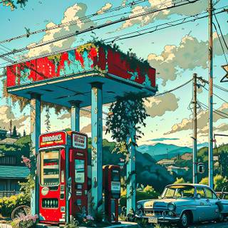 Gas station iPhone wallpaper