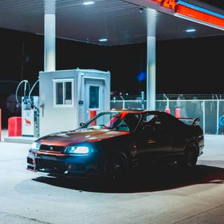 Gas station iPhone wallpaper
